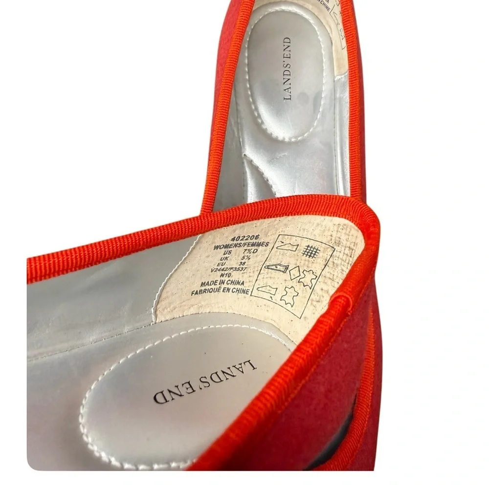 Lands' End Knit Denim Women's Red Ballet Flats-NWOT Size 7.5D